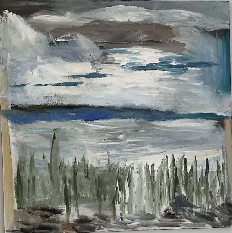 Painting of tall grass in a plain