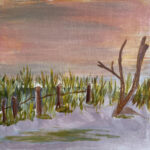 Painting of a marsh.