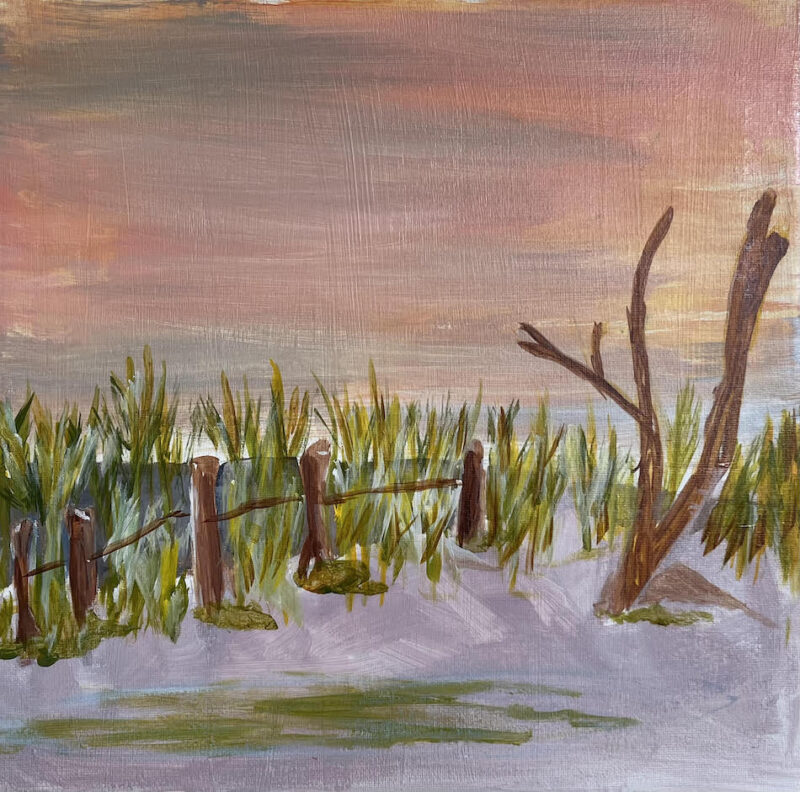 Painting of a marsh.