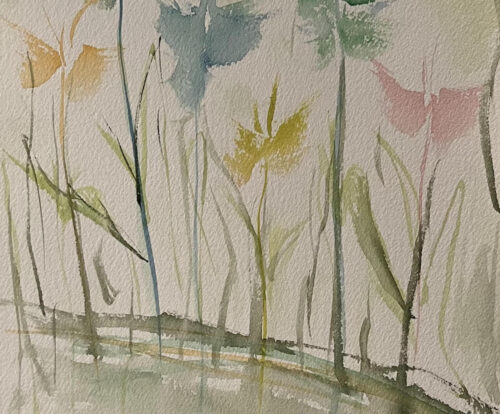 Watercolor painting of flowers.