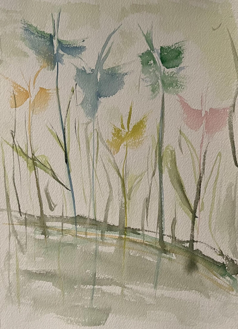 Watercolor painting of flowers.