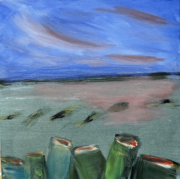 Beach landscape painting.