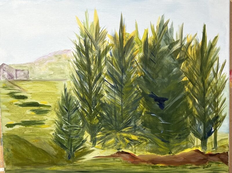 Painting of trees and nature