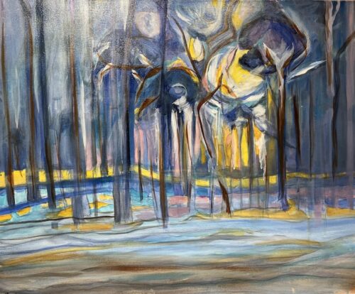 Abstract forest painting.