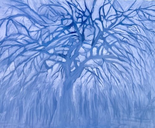 Abstract painting of a tree.