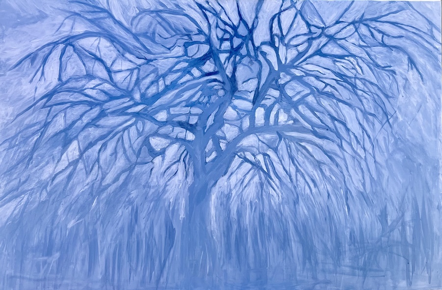 Abstract painting of a tree.