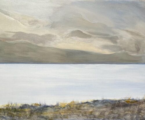 Landscape of a lake and sky.