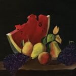Painting of fruit on a table