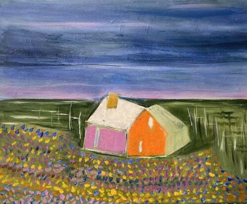 Painting of farm house